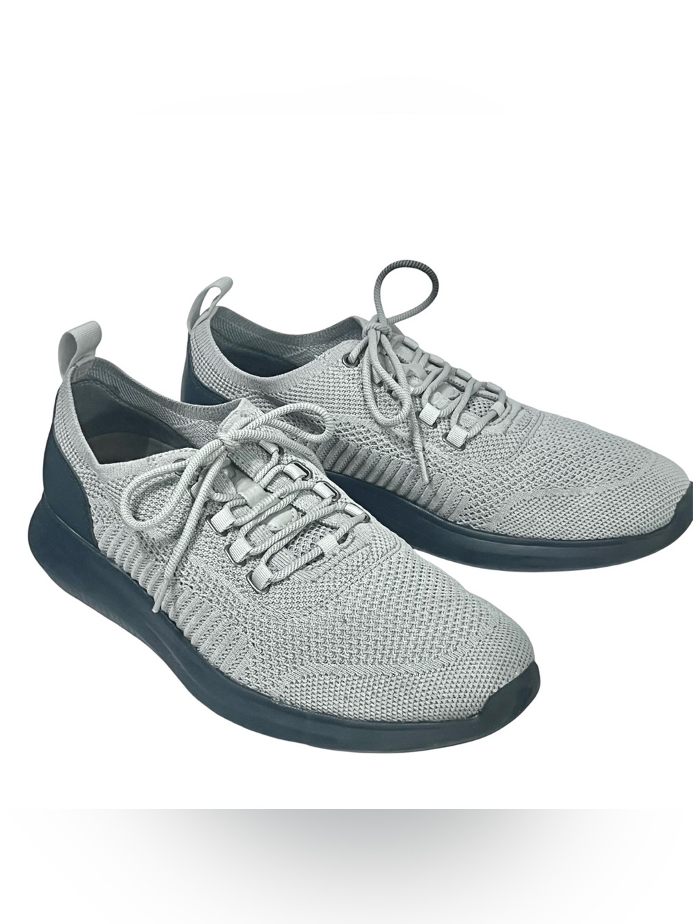 Johnston & Murphy Men's Amherst 2.0 Knit Plain Toe Light Grey Sneakers Sz 8